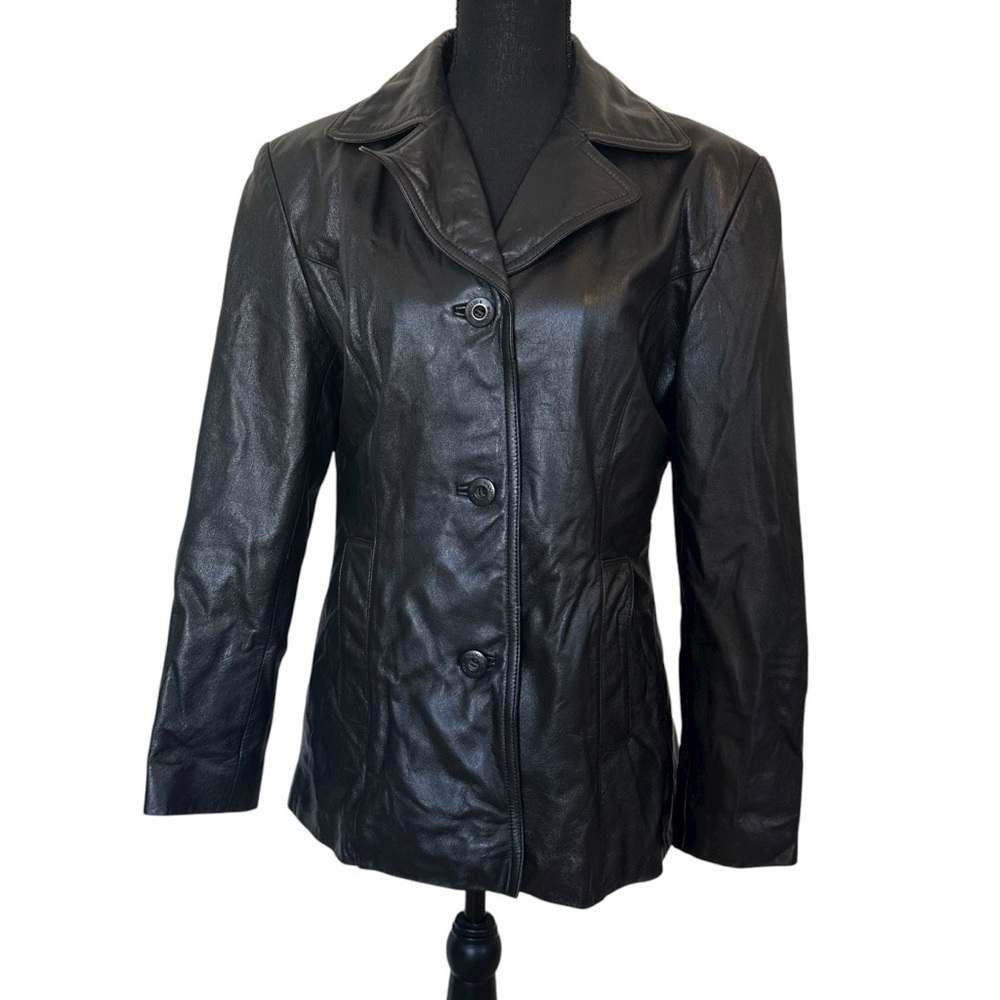 Vintage Leather Jacket Wilson’s Black Women’s Bikercore Grunge Size Small